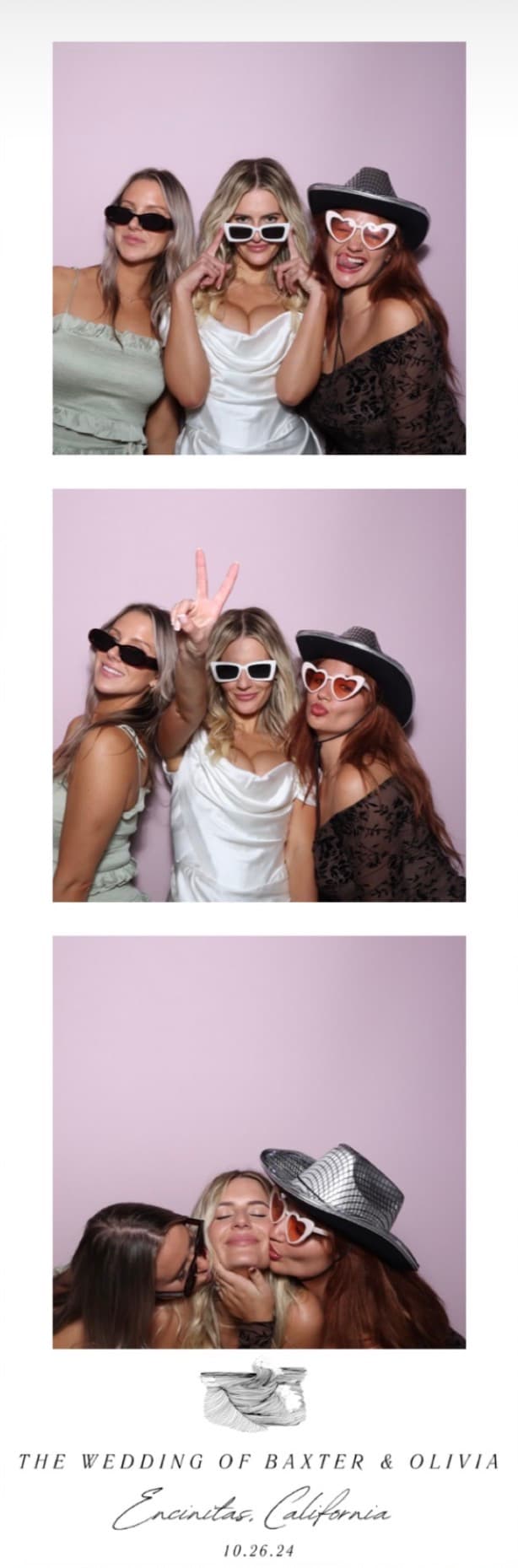 Bande photo mariage avec accessoires et lunettes